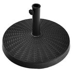 COSTWAY Resin Parasol Base, 38mm/48mm Heavy Duty Umbrella Stand Holder with Wheels, Outdoor Garden Patio Yard Cantilever Banana Umbrella Base (22kg, 52 x 52 x 36cm, without Wheels)