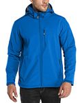 33,000ft Men's Softshell Waterproof Jackets Fleece Lining Outdoor Windproof Windbreaker Coats with Multi Pockets Removeable Hood Light Blue XL