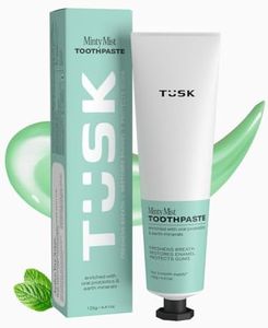 Tusk Minty Mist Natural Toothpaste | SLS-Free with Fluoride for Cavity Protection Gum Care & Teeth Whitening | Chemical-Free Toothpaste - 125g (Pack of 1)