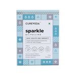 Cureveda Sparkle Oil Pulling for Mouth, Healthy Teeth & Stronger Gums | Herbal Mouthwash with Virgin Coconut Oil | For Mouth Detox & Fresh Breath | Peppermint Flavour (270 gm) (30 Sachet)
