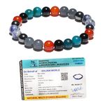 SOLAVA Original Weight Loss Bracelet - Certified Multi Crystal Bracelet for Weight Loss, Reduce Unhealthy Cravings, Self-Discipline, Improve Metabolism, Strength, Stamina - 8 MM Beads (6.5 Inch)