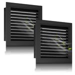 Zepoty Set of 2 - Aluminum Gable Vent 12" x 12" with Screened Design for Effective Attic and Shed Cooling, Vent Opening: 10" x 10", Black