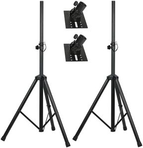 Howonder HD-300 Speaker Stand, PA Speaker Stand,Speaker Tripod Stand, Adjustable Height from 44 to 72 Inches，Hold up to 150lbs (2 Packs Black)