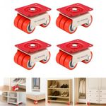 HC Homes Caster Wheel For Furniture 6 Wheel Rotating Heavy Duty Castor Wheel for Under-Bed Storage, Drawers, Sofas & Modular Units 500KG Load Capacity, Smooth & Silent 360 Degree Movement (Pack of 4)