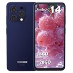 DOOGEE N55PRO Android 14 Mobile Phones（2024, 6.56" HD+ 90Hz,16GB+256GB,4G Unlocked Smartphone for Seniors, 5150mAh, 13MP+8MP Camera,Widevine L1/ GPS/Face Unlock-Deep Blue