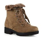 Womens Lace Up Ankle Boots Ladies Combat Militarty Biker Grip Sole Winter Shoes Booties Size 3-8