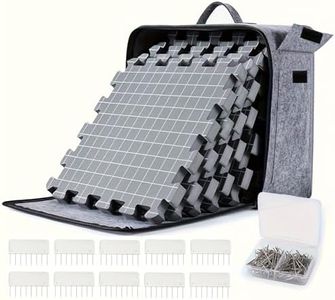 Yrangee Blocking Mats for Knitting, Extra Thick Crochet Blocking Boards with Grids for Needlepoint or Crochet,9 Pack Knitting Mats with 10 Knitting Blockers, 150 T-Pins and Storage Bag