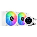 SAMA SM240 White Adjustable Liquid Cooler LCD Display Screen with 2x120mm Addressable ARGB PWM Silent Fan 240mm AIO Radiator