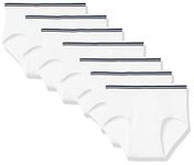 Amazon Essentials Men's Tag-Free Cotton Briefs Underwear, Pack of 7, White, L