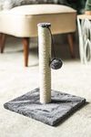 Garden Mile Heavy Duty Tall Cat Scratching Post - Large Cat Scratching Board Stretch, Stable and Strong Kitten Hanging Ball - Vertical Pole and Soft Plush Base Cat Towers for Indoor Cats Play - 40cm