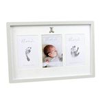 Juliana Bambino Baby Grey Photo Picture Frame Hand + Foot Print Ink Pad Kit Newborn Baby Keepsake Gift