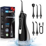 COSLUS Water Dental Flosser for Teeth Cordless: Portable Oral Irrigator 300ML 5 Jet Tips Rechargeable Tooth Flosser Teeth Braces Pick IPX7 Waterproof