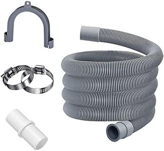 RoxNvm Universal Washing Machine Hose, Drain Hose Extension, Replacement Drain Hose Extension Kit with Double Head Connector and Fixings for Washing Machine, Dishwasher and Other Applications (1.5 m)