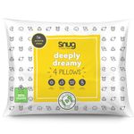 Snug Just Right Pillows 4 Pack – Pack of 4 Bed Pillows with Medium Support for Side and Back Sleepers – Machine Washable and Hypoallergenic