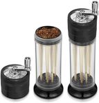 Spice Grinder 3-in-1 Hand Crank Loader Roller Crusher Filler Flower Buds Milling Grinding Storage with Magnetic Lid