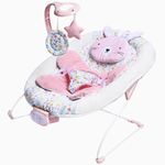 LADIDA Baby Bouncer for Birth to 6 Months, Baby-Rocker with 3 Speeds and 8 Soothing Songs, Vibrating Infant Seat with Removable Toy Bar, Portable and Lightweight