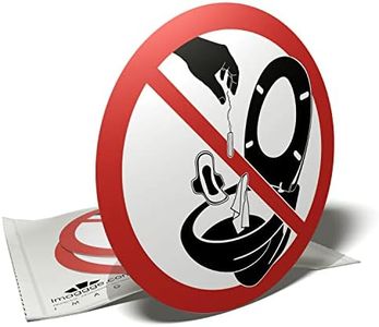 Autocollant pour cuvette de toilettes - Ne rien jeter dans les WC - 3 stickers ronds - 9,5cm