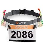 RJ-Sport Race Number Belt - Triathlon Race Belt BIB Holder with 6 Energy Gel Loops for Triathalon, Marathon, Running and Cycling