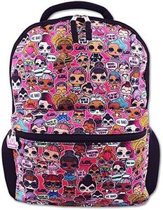 L.O.L. Surprise! Dolls Girls 16" School Backpack, Black/Pink, One Size, Classic