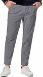 JMIERR Corduroy Pants for Men 2024 Stylish Elastic Waistband with Button Stretch Slim Fit Chino Dress Pants with Multi Pocket,US42(3XL),Light Grey