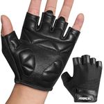 ATERCEL Premium Leather Workout Gloves, Ideal for Men and Women, Suitable for Weightlifting, Gym, Cycling (Black, L)