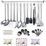 Stainless Steel Cooking Utensils Set,Kyraton 37 Pieces Kitchen Utensils Set,Kitchen Gadgets Cookware Set,Kitchen Tool Set with Utensil Holder Non-Stick and Heat Resistant.Dishwasher Safe