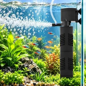 Three Seconds 4-in-1 Aquarium Filter, 320GPH 22W Internal Fish Tank Filter | 4-in-1 Filtration, Aeration, Circulation & Water Pumping , Adjustable Airflow & Easy Maintenance , For 55–150 Gallon Aquarium