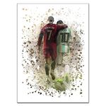 Cristiano Ronaldo and Lionel MESI Poster Legendary Soccer Superstar Motivational Wall Art Posters for Bedroom Gym Football Fans Gift (Unframed,12x16 in)