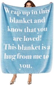 Bedsure Get Well Soon Gifts for Women - After Surgery Blanket with Inspirational Words Sympathy Gift for Men Hug Soft Fleece Healing Blanket Blue 50x60 Inch