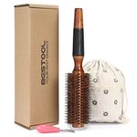 BESTOOL Round Brush for Blow Drying, Boar Bristle Round Hair Brush with Wooden Barrel, Large Round Styling Brush for Women & Men, Straightening, Curling, Adding Shine or Volume (2.2 Inch)