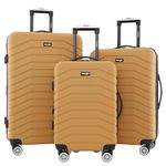 Travelers Club Tahoe 3 Piece Spinner Luggage Set, Amber Gold, Tahoe 3 Piece Spinner Luggage Set