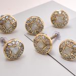 18 Piece Knobs-Gold Cabinet Knobs-Gold Drawer Pulls-Natural Mother of Pearl Knobs-Gold Dresser Knobs-Gold Cabinet Pulls-Gold Knobs-Gold knobs for Cabinets-Gold Hardware for Cabinets Kitchen-Gold Knob