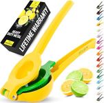 Zulay Metal 2-In-1 Lemon Lime Squeezer - Hand Juicer Lemon Squeezer - Max Extraction Manual Citrus Juicer