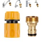 Universal Kitchen Mixer Tap Hose Connector & End Quick Connector, Kitchen Sink to Outside Hose Pipe Fitting,Universal Kitchen Tap Connector,for Standard Indoor Threaded Tap