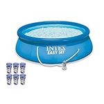 Intex 15ft x 48in Easy Set Outdoor Above Ground Swimming Pool Kit with Ladder, Cover, 1000 GPH GFCI Filter Pump and 6 Replacement Filter Cartridges