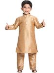 JBN Creation Boys Silk Blend Rose Gold Kurta Pyjama Set - Ethnic Elegance for Festivals | Comfortable Traditional Comfortable Full Sleeves Kurta Pyjama for Kids_VASBKRG001nPRG_24