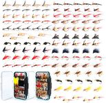 MAXIMUMCATCH Maxcatch 120 pcs Fly Fishing Flies Kit Handmade Assortment Dry/Wet Flies, Nymphs, Streamers with Fly Box Included