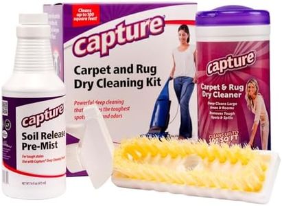 Capture Carpet Dry Cleaning Kit 100 - Resolve Allergens Stain Smell Moisture from Rug Furniture Clothes and Fabric Mold Pet Stains Odor Smoke and Allergies Too