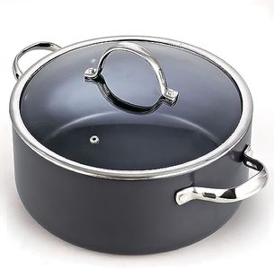 Cooks Standard 02490 Lid 7 Quart Hard Anodized Nonstick Dutch Oven Casserole Stockpot, 7-Qt, Black