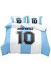 National Football Team Core Player Number Printing Duvet Cover Football fan Sports European Style King Size Bedding Suitable for Boys And Girls Teen Adults With Pillowcase (Argentina,135x200 cm)