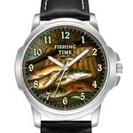 Fishing Time Fishermans Gents Men's Customised Personalised Wrist Watch Christmas Birthday Anniversary Best Gift Engraved