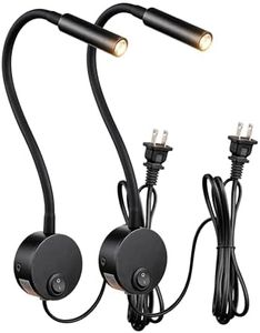 LEDSONLINE 2 Pack Corded Wall Mount Lamp Reading Wall Light for Bed Easy Install AC85-265V (Black Body, 2pcs Warm White 3000K)