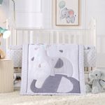 Wowelife Gray Crib Bedding Set, Premium 3-Piece Baby Bedding Set Elephant,Crib Bedding Set for Baby, Breathable and Soft for Boy and Girl