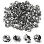 MroMax 6#-32 304 Stainless Steel Female Thread Kep Hex Head Lock Nut for Low-Load Assemblies Silver Tone 200pcs