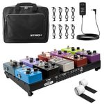 STRICH Guitar Pedal Board with Built-in Power Supply, Pedal Board 15 x 7.8" Lightweight Aluminum Alloy, PedalBoard with Pedal Cables, Bag, Hook Loop Strips PB-MP15
