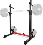 Yes4All Adjustable Barbell Rack, Multi-Function Squat Rack, Weight Lifting Home Gym, Dip Bar Station, Bench Press Rack Stand, Weight Plate Storage, Capacity Up to 550LBS