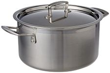 Le Creuset 3-Ply Stainless Steel Deep Casserole with Lid, 24 x 13.3 cm, 96200624001000