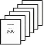 HAUS AND HUES 8"x10" Black Oak Wood Frames Set of 6-8x10 Picture Frame Set of 6, 8x10 Picture Frames Set of 6, Black 8x10 Picture Frame, 8x10 Black Frame, Black 8x10 Picture Frame Set of 6 8x10