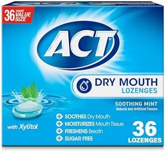 ACT Dry Mouth Lozenges Soothing Mint 36 Count Soothing Mint Flavored Lozenges with Xylitol Help Moisturize Mouth Tissue to Sooth and Relieve Discomfort from Dry Mouth, Freshens Breath