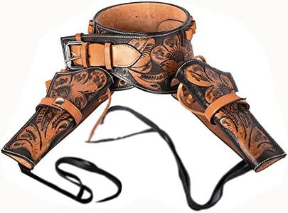 Hulara- Full Grain DD Harness Buff Leather Western Gun Holster for Men Heritage Rough Rider 357 Magnum Holster Cowboy Gun Belt and Holster .38 .356 .358 Cal Double Sided Revolver Holster